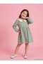 Lcw Kids Green Peter Pan collar Plaid Pattern Flannel Girls' Dress