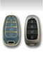 Luxury Hyundai 2021-22 New Tucson Santa Fe Nano Key Case Gray Gold Gold Color