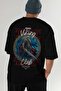Tyr Back Printed Black Oversize T-Shirt Men's Women's Cotton Crew Neck T-Shirt - 7