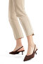 Women's Brown Suede Open Back Pointed Toe Low Heel Stiletto Shoes - 7
