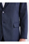 Navy Blue Regular Fit Classic Collar Men's Blazer Jacket - 3
