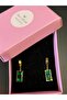 Steel Green Zircon Stone Earrings
