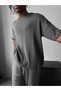 Men's Half Oversize Knitwear Shorts T-Shirt Set Striped Knitted Crew Neck Summer Top and Bottom Set - 3