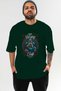 Frigg Front Printed Green Oversize T-Shirt Men Women Cotton Crew Neck Tshirt - 2
