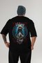 Baldur Back Printed Black Oversize T-Shirt Men's Women's Cotton Crew Neck T-Shirt