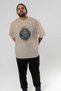 Frigg Front Printed Beige Oversize T-Shirt Men Women Cotton Crew Neck T-Shirt - 7
