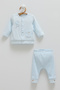 100% Cotton Baby Boy Set Thin Breathable Fabric Embroidered 2-Piece Top and Bottom Set - 2