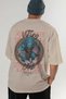Fenrir Back Printed Beige Oversize T-Shirt Men's Women's Cotton Crew Neck T-Shirt - 6