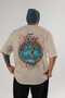 Yggdrasil Back Printed Beige Oversize T-Shirt Men Women Cotton Crew Neck T-Shirt