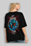 Jörmungandr Back Printed Black Oversize T-Shirt Men Women Cotton Crew Neck T-Shirt - 4