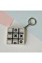 Movable Xox Game Keychain - Stress-Relieving Fun Tic Tac Toe Brain Teaser - Bag and Key Ornament - 6