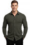 Khaki Slim Fit Knitted Fabric Lycra Men's Shirt – Breathable, Flexible, and Modern Design 2602604 - 2