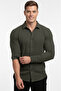 Khaki Slim Fit Knitted Fabric Lycra Men's Shirt – Breathable, Flexible, and Modern Design 2602604