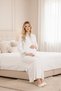 New Season Ecru Shawl Collar Lace Detailed Special Design Maternity Dressing Gown Nightgown Set - 7