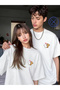 Cute Teddy Bear Printed Lover's Combination Couple T-Shirt Oversize Unisex Romantic Couple Combination