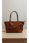 Vegan Leather Large Size Shoulder Bag with Belt Detail - 6