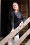 Women's Plus Size Embossed Tulle Floral Bead Detail Bottom Leather Look Flexible Viscose Long Sleeve Tunic - 5