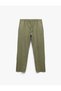 Linen Cotton Blend Trousers with Lace-Up Waist and Pocket Detail - 3