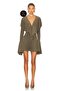 Women's Khaki Flounce Ruffle Lined No-Show Mini Dress - 4