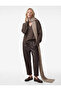 Cigarette Faux Leather Trousers with Elastic Waist and Side Pockets - 2