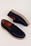 Men's Genuine Leather Casual Flötr Shoes (Moc-Toe) Cz.464 Navy Blue - 3