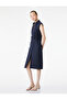 Slim Fit Drape Detailed Buttoned Sleeveless Midi Length Shirt Dress - 2