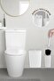 Sapphire Adhesive Toilet Brush Holder and Trash Can Set White 2-Piece Bathroom Set - 4