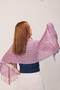 Shawl 100% Cotton Lilac Color Line Patterned Double-Sided Scarf Shawl (30X140 cm) - 3