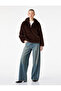 Long Sleeve High Collar Zippered Faux Fur Oversize Coat - 2