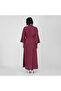 Wine Cotton Poplin Full-Length Casual Dress - 3