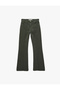 Cotton Pocketed Buttoned Slim Fit Spanish Flare Denim Trousers - Flare Jeans - 4