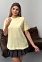 Women's Silver Accessory Detailed 100% Cotton T-Shirt Yellow - 26Y 26510 - 3