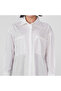 White Cotton Poplin Shirt with Pearl Detailing - 6