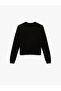 Long Sleeve Crew Neck Sweater with Stone Detail - 4