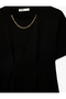 Crew Neck Short Sleeve Chain Detail Mini Dress - 4