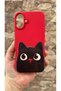 Cute Black Cat Patterned Silicone Shock-Absorbing Classic Protected Rubber Case Compatible with iPhone 16 Plus - 2