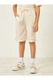 Boys Beige Tropical Print Shirt and Shorts Set - 4