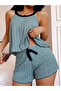 Women Sleeveless Knit Top and Shorts Pyjama Set - 5