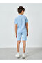 Boys Blue Cotton Polo and Shorts Set - 6