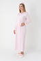 Maternity Nightgown Dressing Gown Set Lace Plus Size Powder Blue Ecru Pink m L XL XXL 3XL 4XL - 3