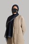 Mystical Texture Patterned Cotton Shawl - Navy Blue - 2