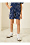 Boys Navy Blue Embroidered Shirt and Shorts Set - 4