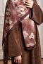 Fall Serenade Patterned Soft Shawl - Rose Brown - 7