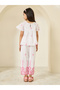 Girls White Cotton Embroidered Top and Pants Set - 5
