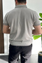 Men's Patterned Polo Neck T-Shirt Gray Edw460 - 3