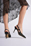 Stone-Embellished Women's Black Evening Dress Shoes Heel Height 9 cm - 3