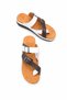 Women's White Brown Orthopedic Flip-Flops with Cross Straps, Soft Sole, Anatomical Comfortable Daily Slippers - 3