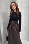 Women's Maxi Length Skirt, Woven Poplin Top, Modal Soft Stretchy Fabric, Stylish Dress with Belt - 4