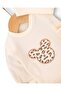 Baby Girl 100% Cotton Leopard Patterned Embroidered Hat, Self-Gloved 3-Piece Bodysuit Set - 3
