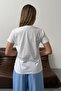 Women's 100% Cotton T-Shirt with Key Accessory White - 26Y 26515 - 5